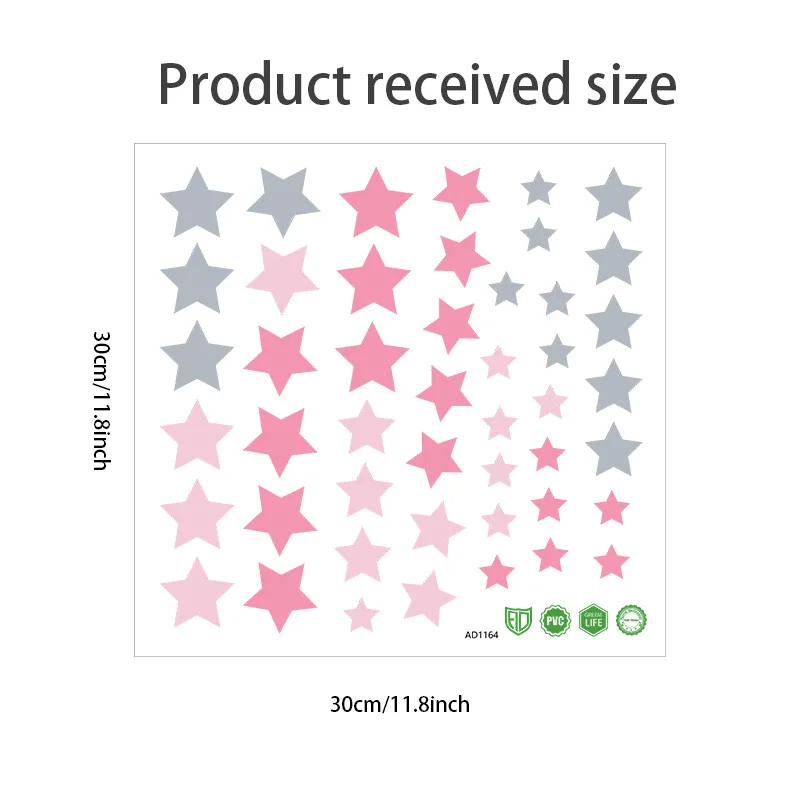 Pink Stars Wall Stickers Removable Nursery Home Decoration for Kids Rooms Girls Bedroom Vintage Garden Vinyl Interior Decal