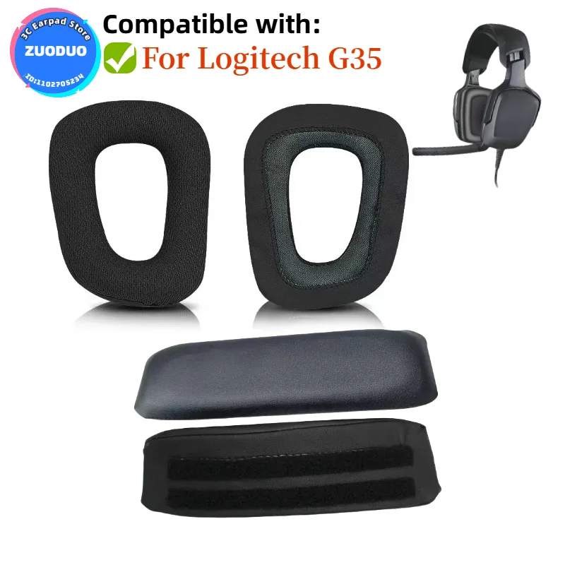 

Replacement Ear Pads Earpads Headband for Logitech G35 Headset Headband Protectors Cover
