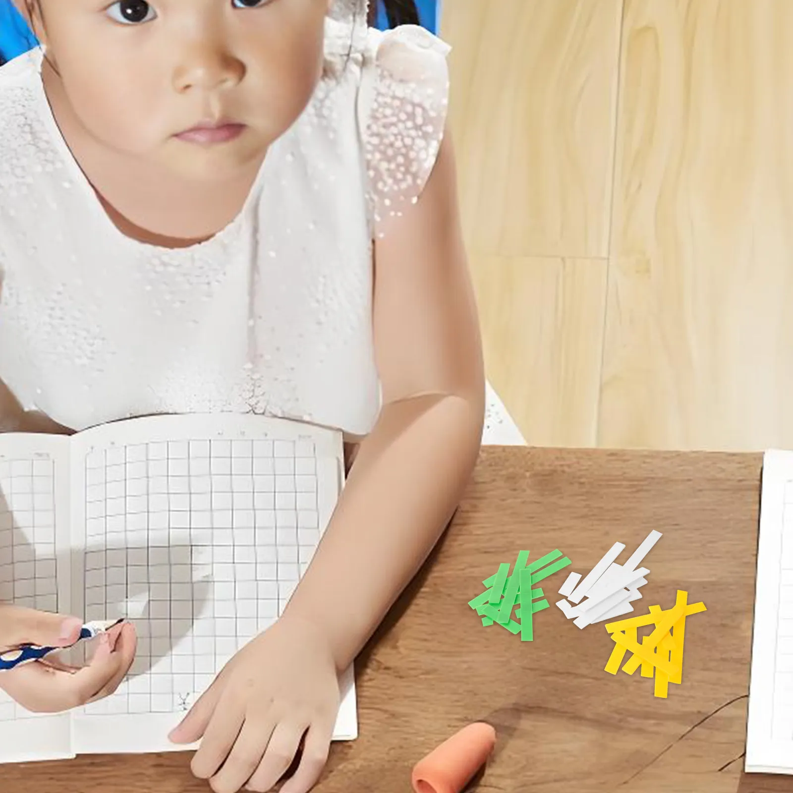 1Set Montessori Arithmetic Ruler Teaching Aid for Preschoolers Kindergarten Classroom Home Learning Finger Counting