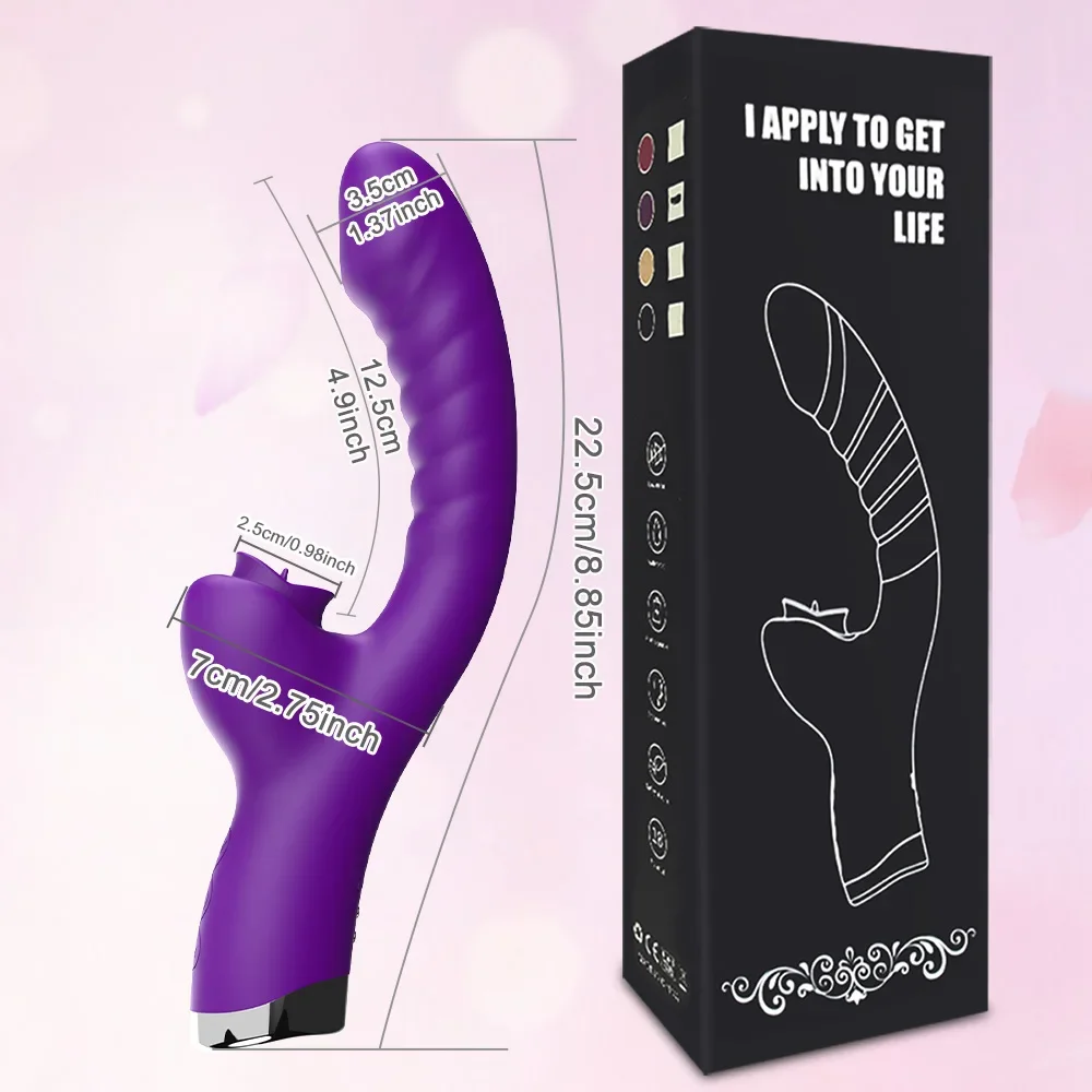 Vibrator Voor Vrouwen 2 In 1 Likken Machine Clitoris Stimulator G-Spot Krachtige Vibro Dildo Wand Vrouwelijke Clit Sucker volwassen Speeltjes