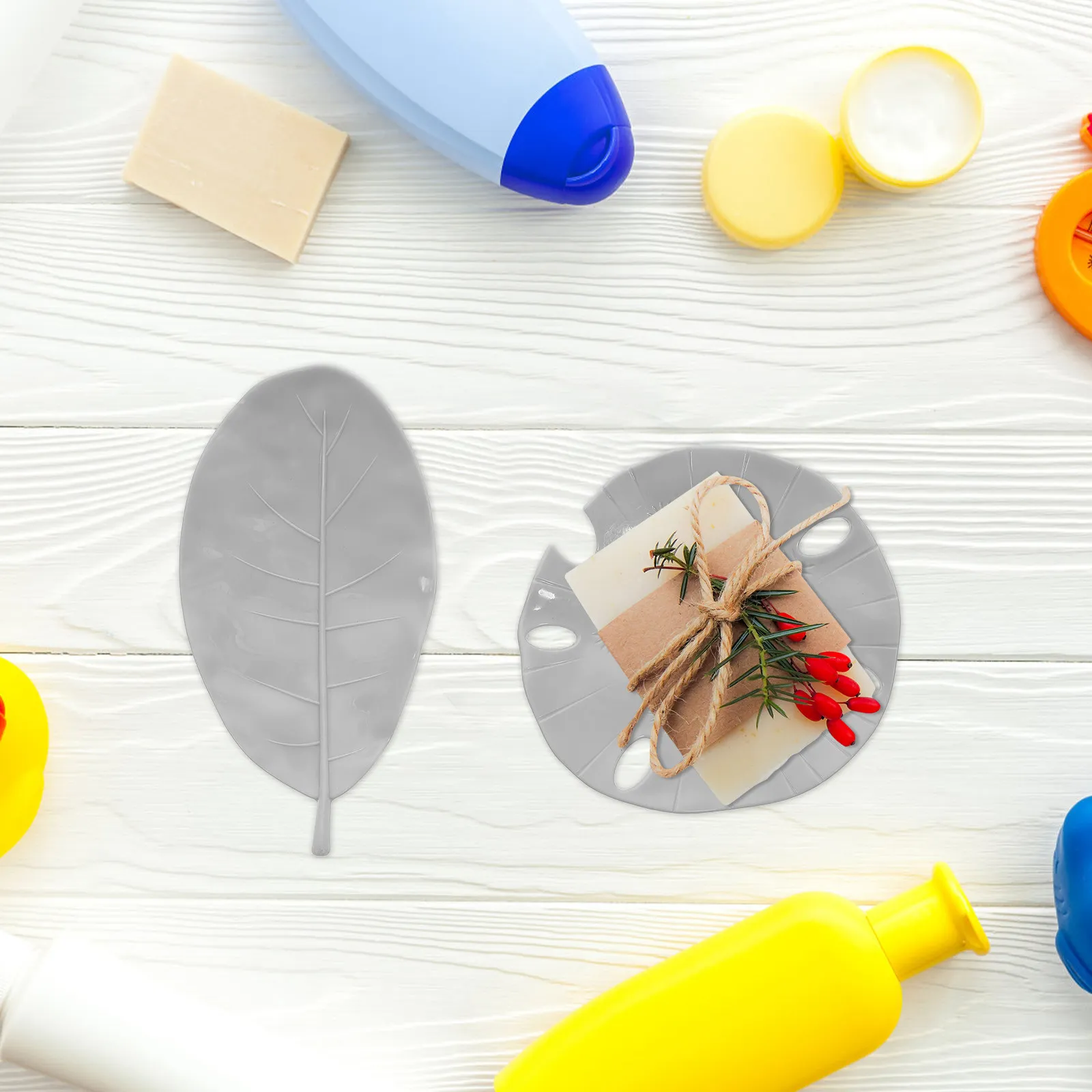 

Набор из 4 уникальных мыльниц с самоотводом воды и нескользящим основанием для ванной и кухни, декоративный держатель для кускового мыла