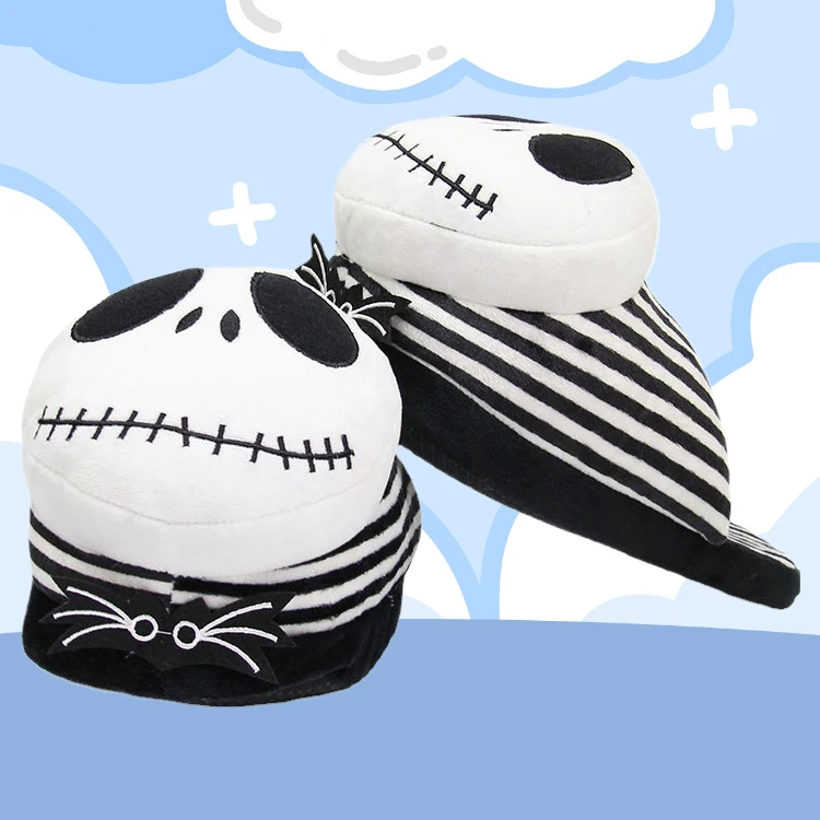 

28CM The Nightmare Before Christmas Jack Skellington Peluche Slippers Indoor Shoes Adult Size Halloween Gift