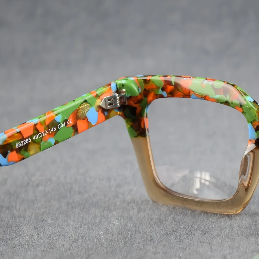 KUXA 남녀 공용 광학 처방 안경 근시 원시 누진 렌즈 안경 레트로 아세테이트 데일리 프레임