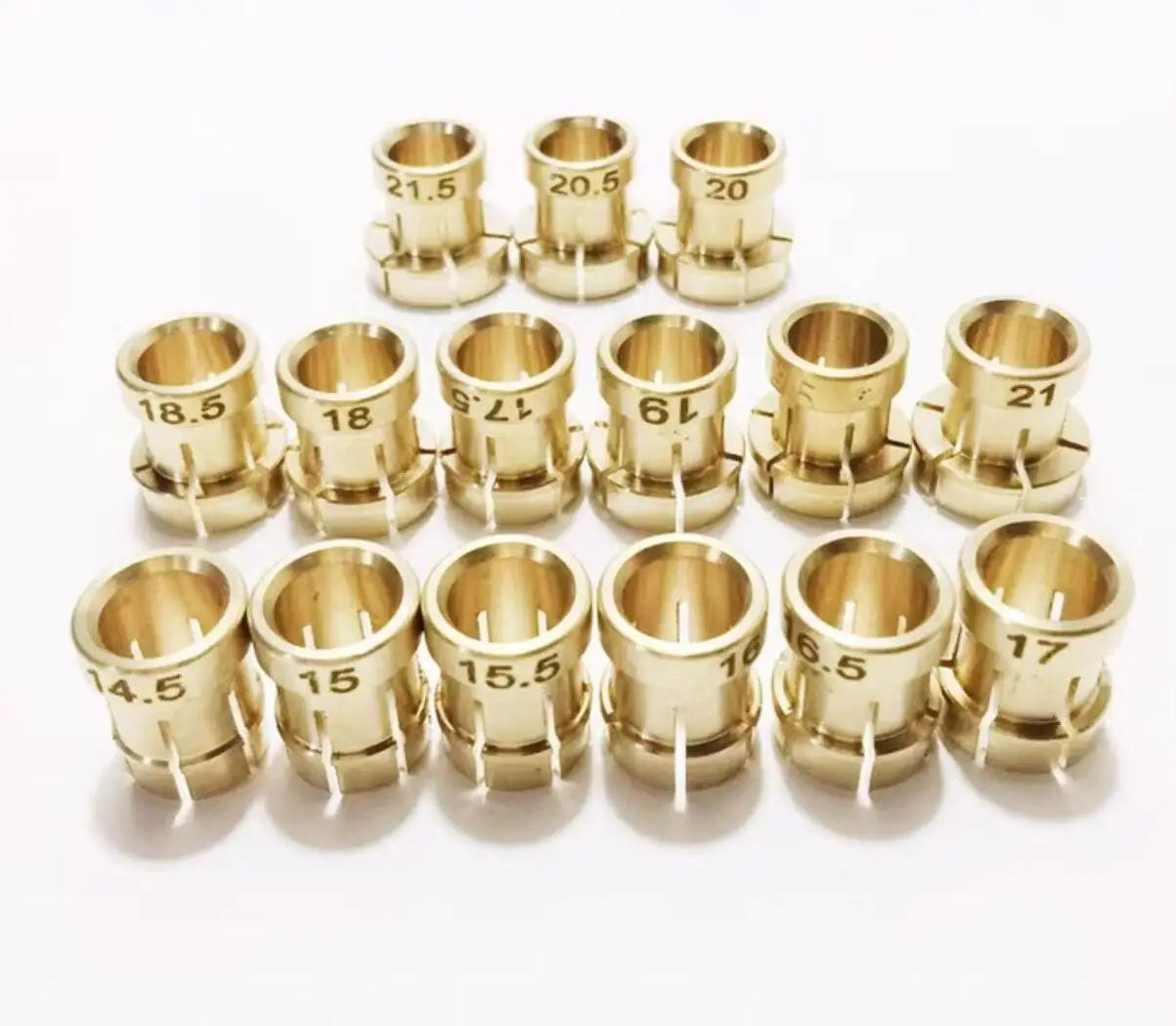 15 PCS Ring Brass Collets Diameter 14.5 to 21.5 mm Ring Setter Ball C Accessories Tools for Jewelry