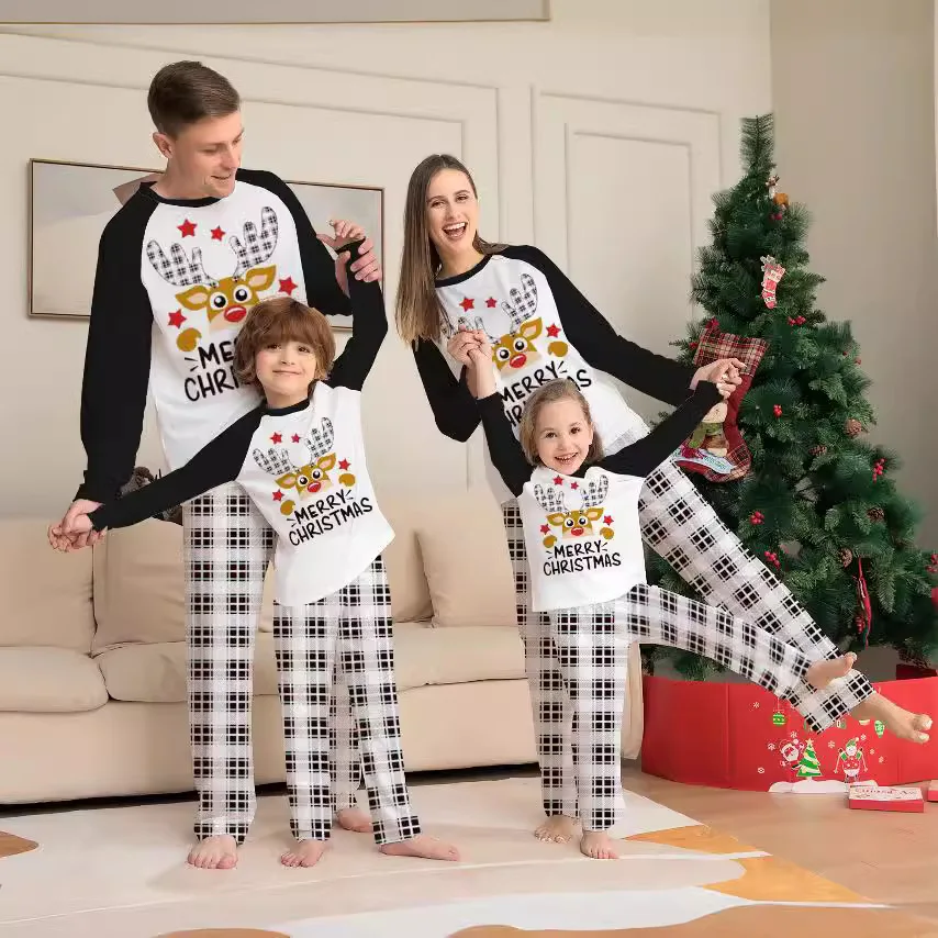 2026 New Christmas Pajamas Family Matching Outfit Adults Kids Clothing Set Cute Soft 2 Pcs Suit Home Clothes Xmas Look  123