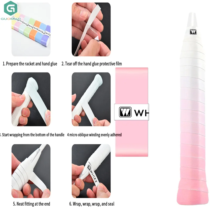 

ПУ градиент цвета, впитывающая пот теннисная ракетка, противоударная противоскользящая повязка для бадминтона, ракетка для пиклбола