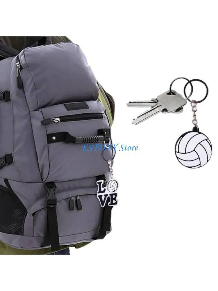 G6DE 5Pcs Volleyball Keychains Volleyball Keyring Sports Theme Keychain Pendant for Volleyball Themed Party Rewards Boy Gifts
