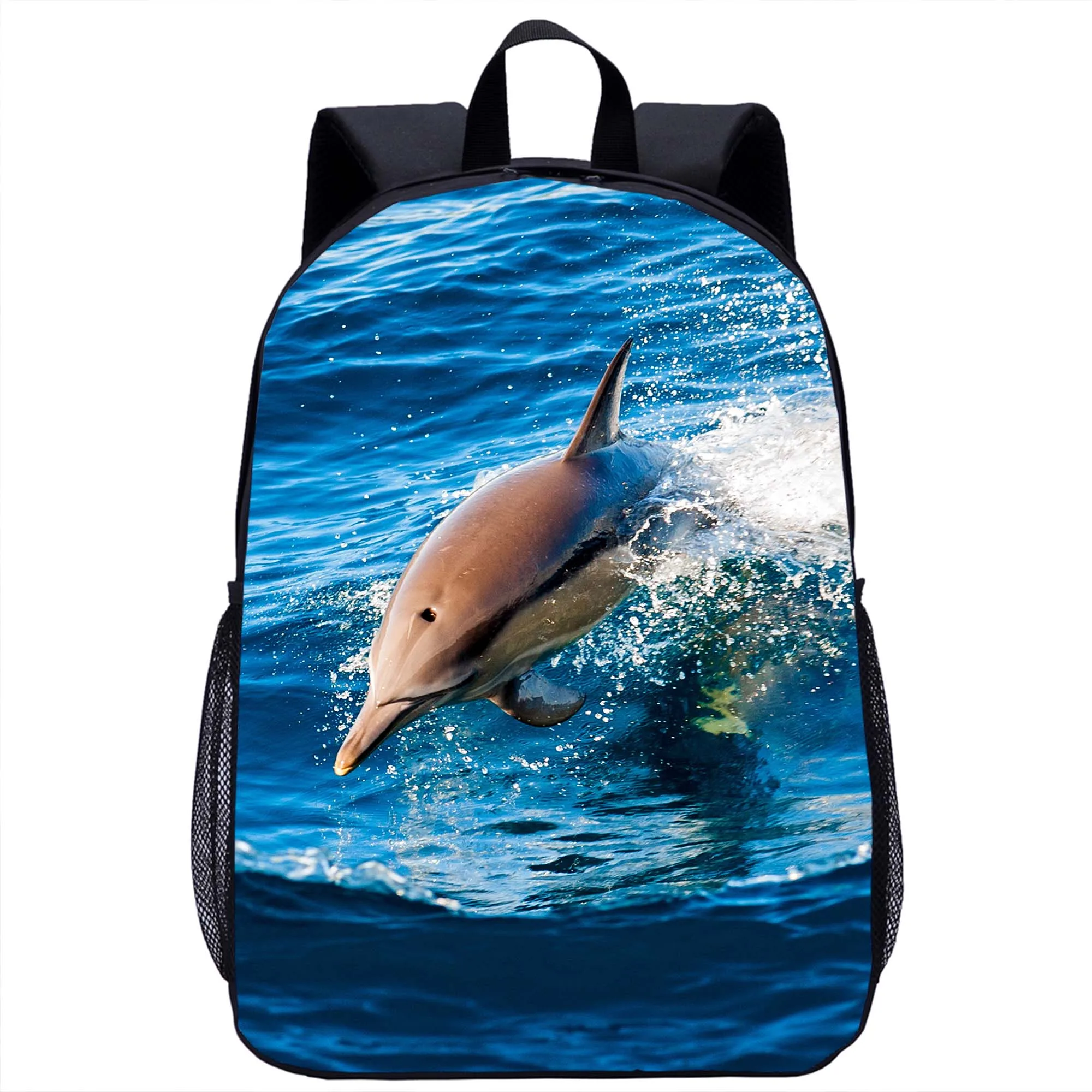 3D Jumping Dolphin Backpack Teenager Children's School Bag Kids Cool Ocean Sunset Print Travel Laptop Bag Bookbag for Boys Girls