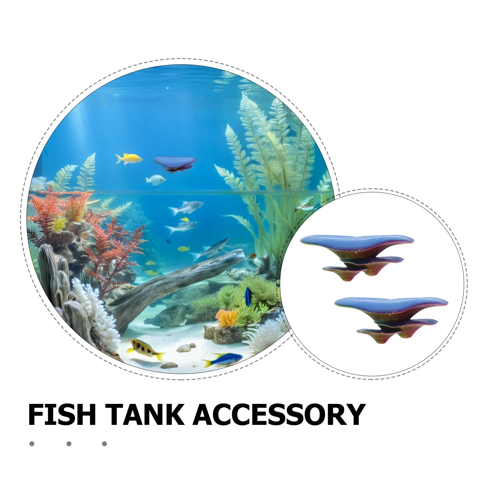 2 قطعة خزان الفطر زخرفة نابض بالحياة الجنية الفطر ديكور لحوض السمك الزواحف تررم أبو بريص السلاحف مخبأ ملحق الموئل