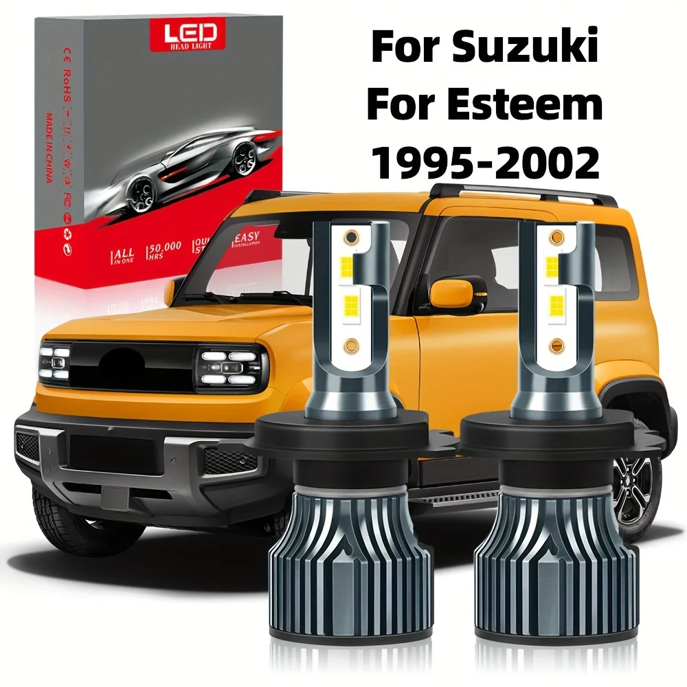 

Fit For Suzuki Esteem (1995-2002), LED H4 High Low Beam All In One 160W 26000LM/pair Bright 3570 CSP Chip Plug-N-Play, 2pcs