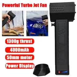 Motor de alta potencia Turbo Jet Fan, con batería de litio de 4000mAh, 50mm, Motor sin escobillas de mano, Mini ventilador Turbo Jet