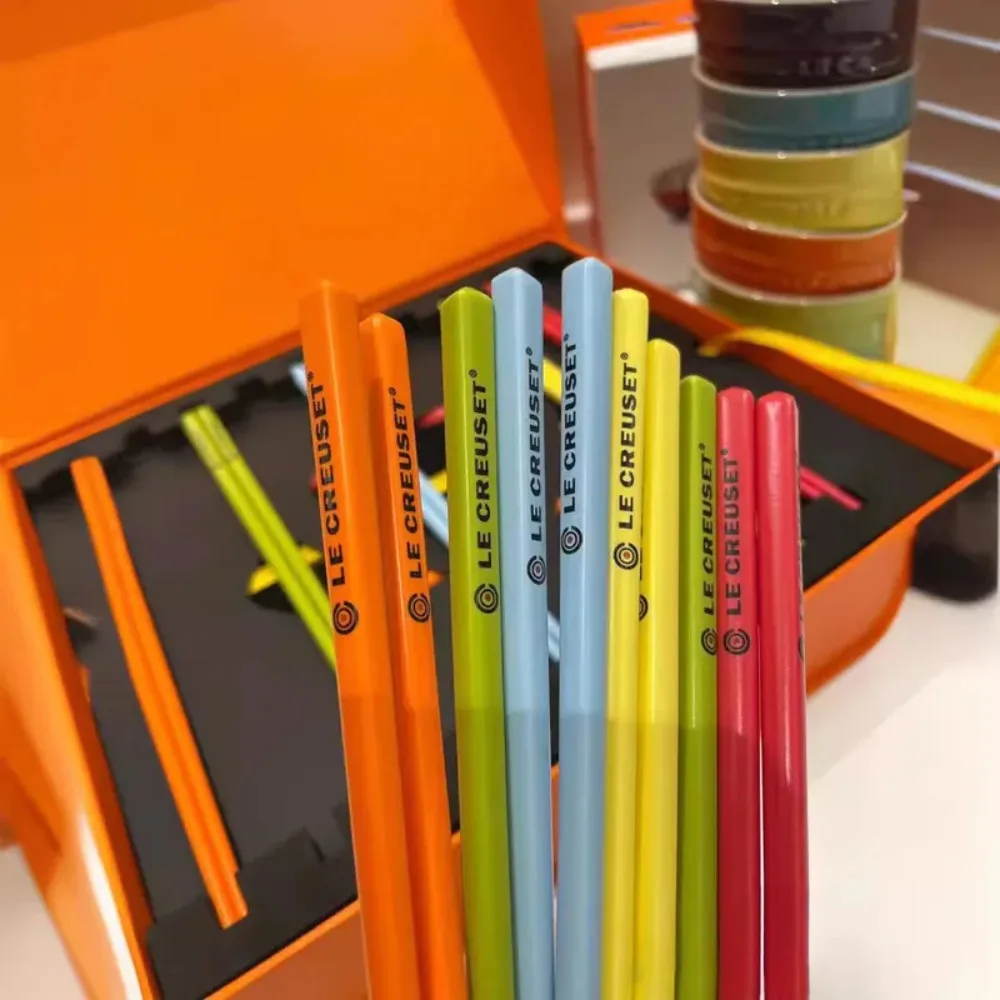 Le Creuset Rainbow Ceramic Chopsticks Healthy Dining Set Gift Box Colorful Tableware Home Kitchen Dining Accessories