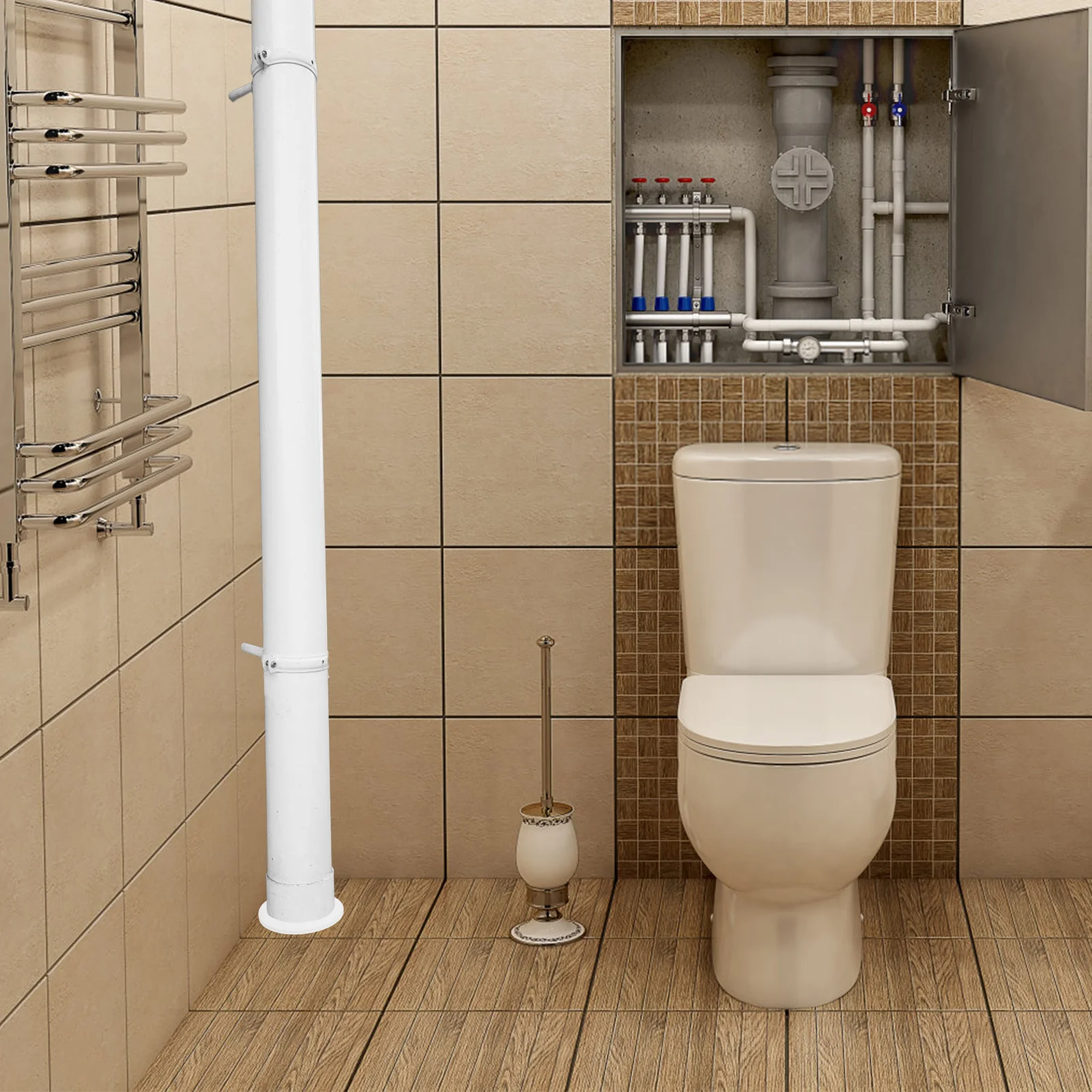 

10Pcs Pipe Decorative Covers PVC Collar Reusable Round Plumbing Cover Plates for Water Angle Valve Radiator Gas Installation