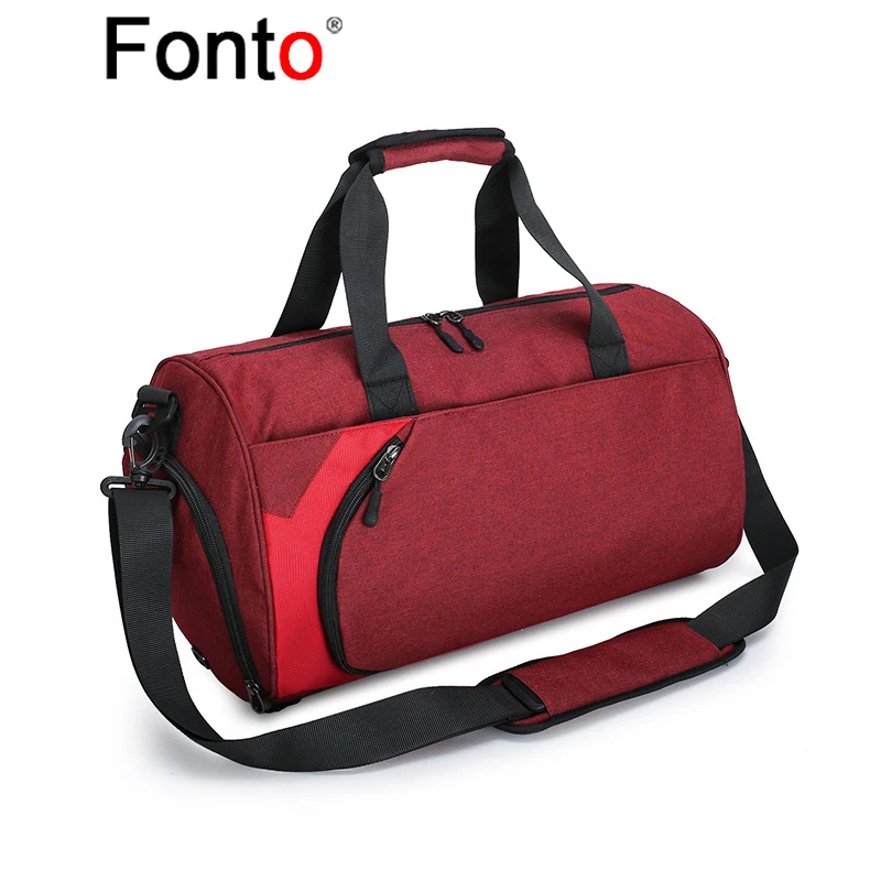 Fonto Fitness Bag Men's Training Bag Yoga Bag Dry Wet Separation Travel Sports Bag Short Distance Bag