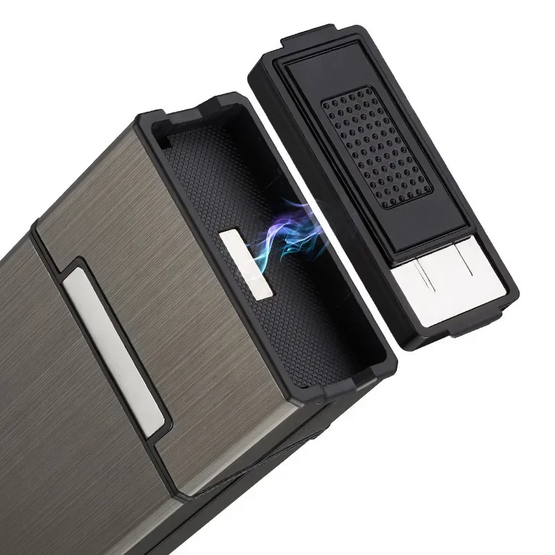 Cigarette Box with Twenty Pieces of Whole Package Rechargeable Split USB Lighter Cigarette Box Available for Wholesale