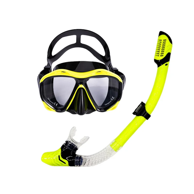 Snorkeling Diving Mask Underwater Scuba Mask Adult Anti-Fog Goggles Anti-Leak Full Dry Snorkel Equipment With Breathing Tube Set