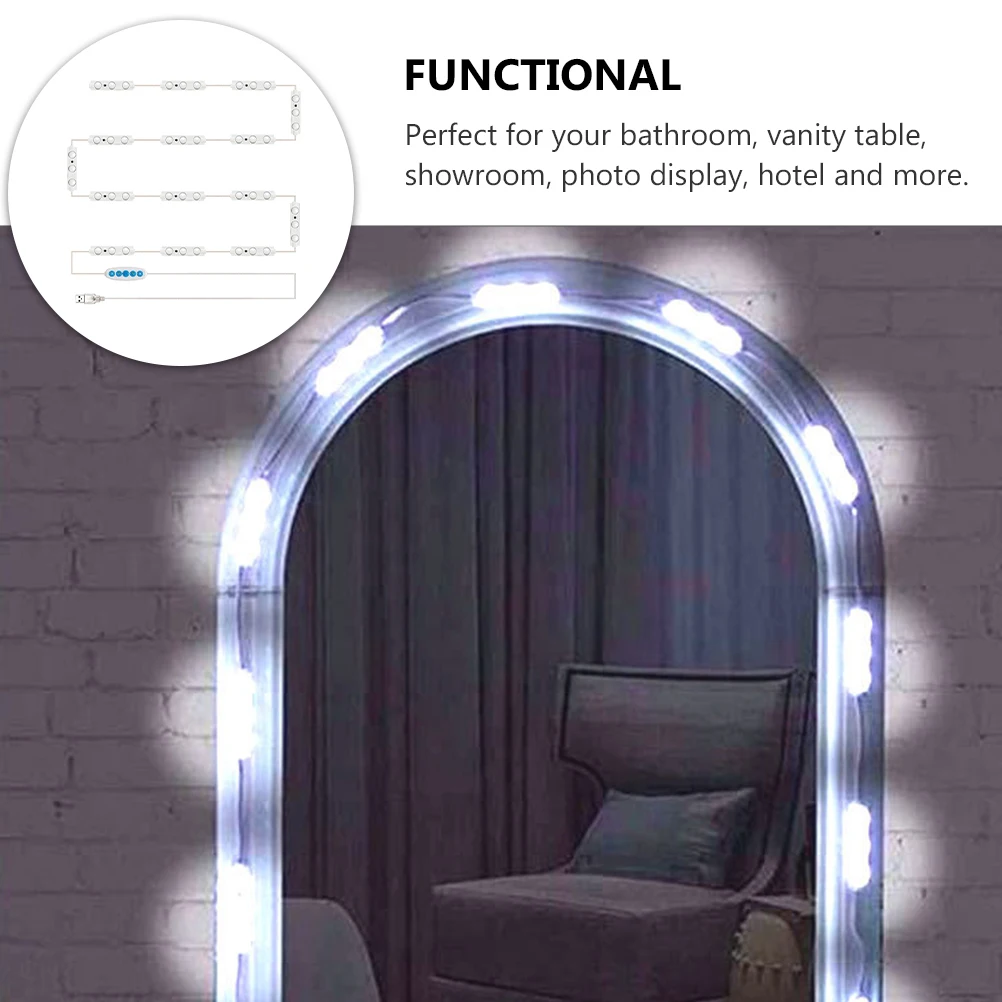 

1 set 1 Set Led Makeup Mirror Light Usb Vanity Lamp Front Fill-In Lamp For Diy Mirror Lights Portable Lightweight Wardrobe Light