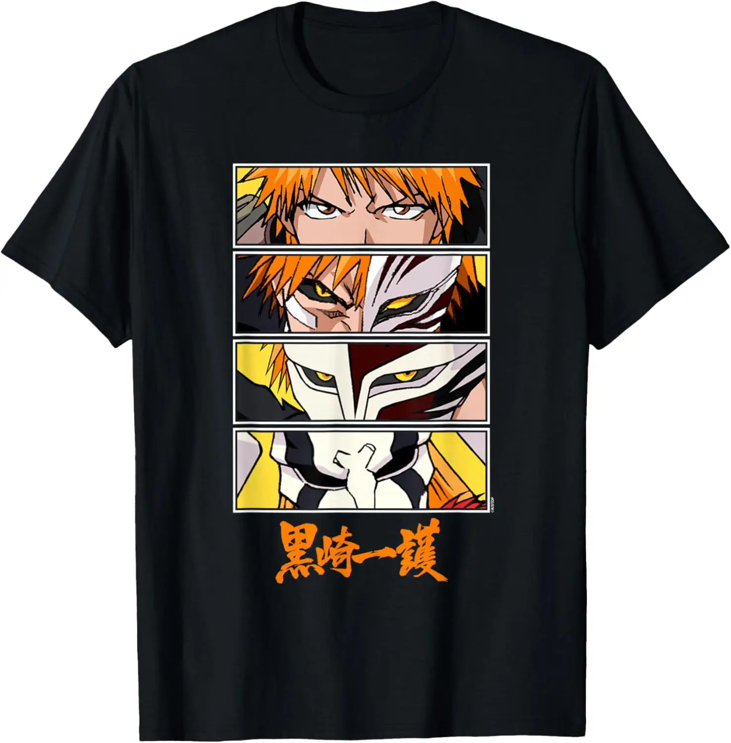 Bleach Ichigo Mask Evolution Anime Eyes avec T-shirt Kanji S-6XL