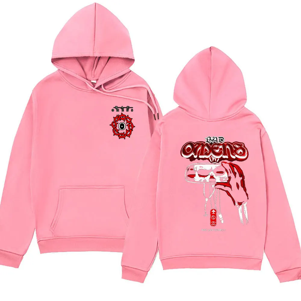 Rapper Rock Band Bad Omens Print Hoodie Men Women Hip Hop Fashion Oversized Sweatshirts Male Winter Long Sleeve Hoody Pullover