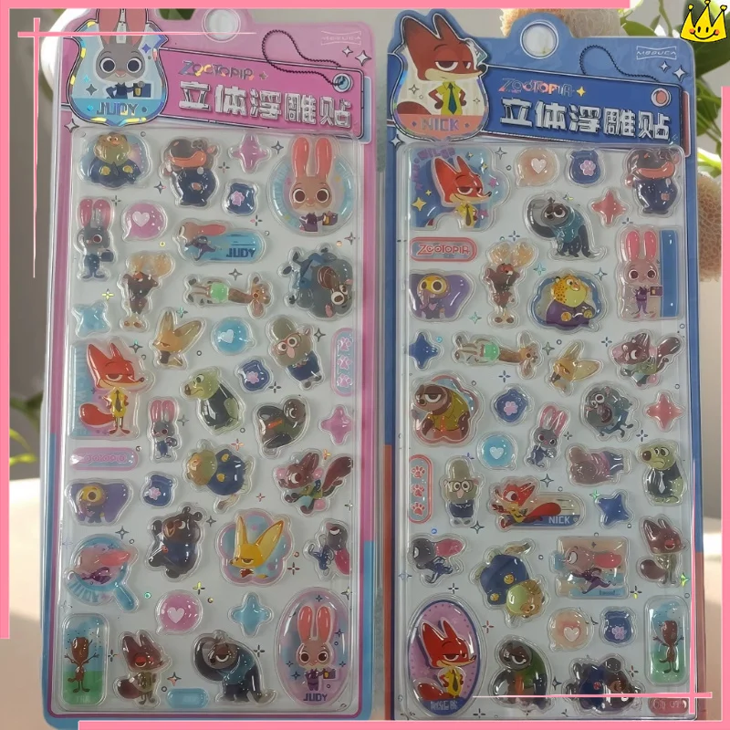

Disney Zootopia 3D Crystal Stickers, Cute Cartoon Stereo Decals for Phone Case DIY Scrapbook Notebook Decor