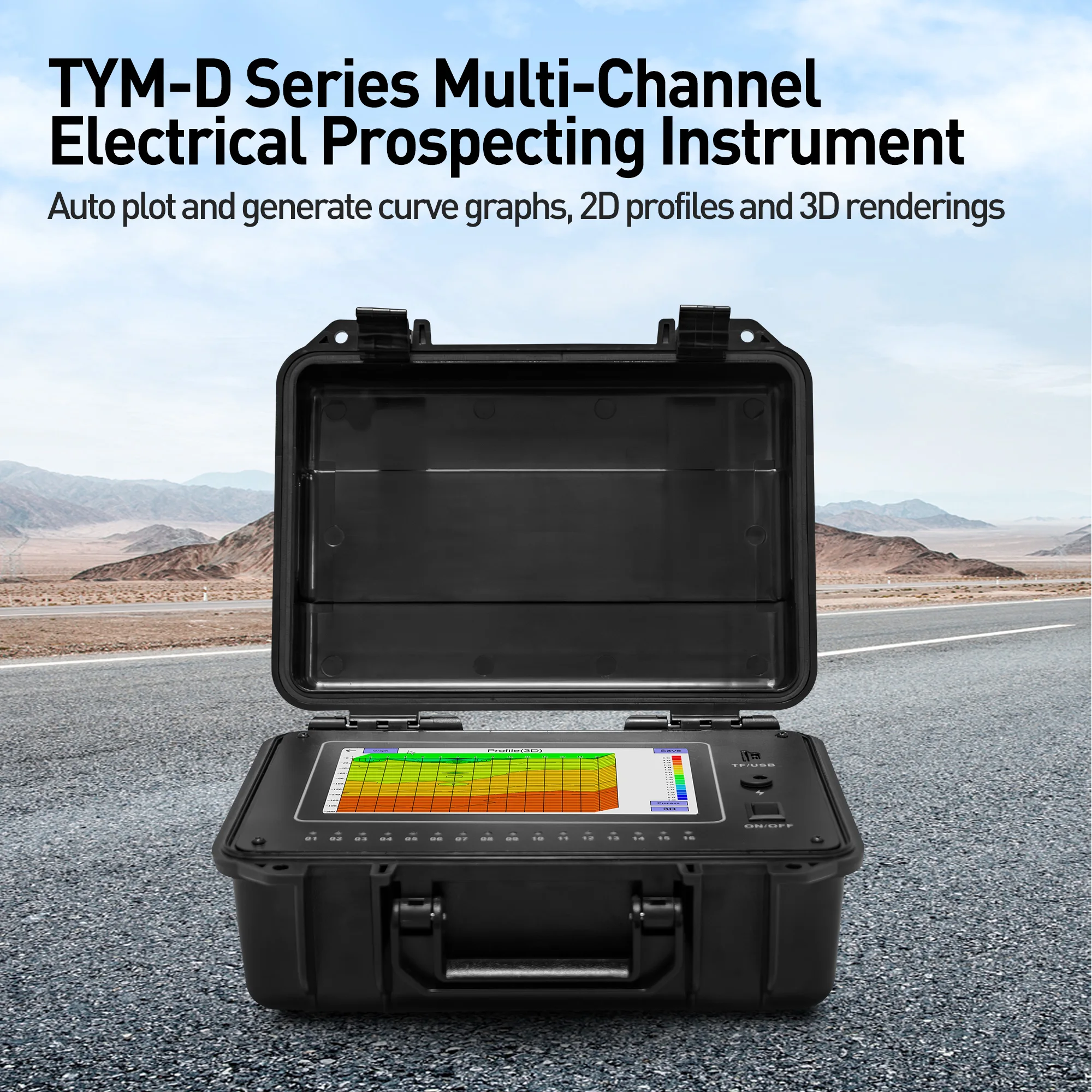 TYM-D Series 16 Channels Water Detector Underground Borehole Water Well Logging Equipment 2D 3D Auto Plotting