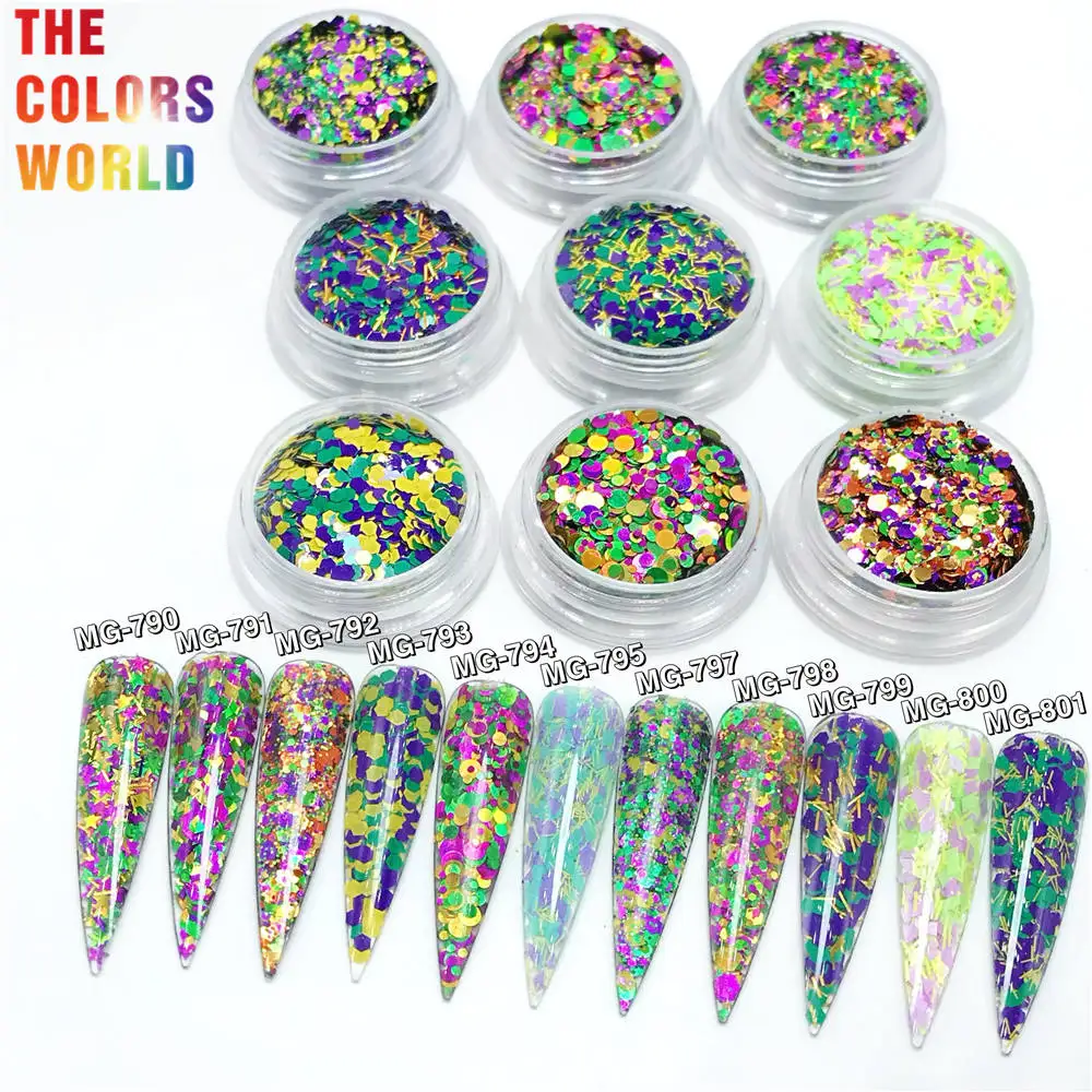 TCT-366 Mardi Gras Carnival Mix Nail Glitter Nail Art Decoration Resin Art Tumblers Craft Accessoires Festival Party fornitore