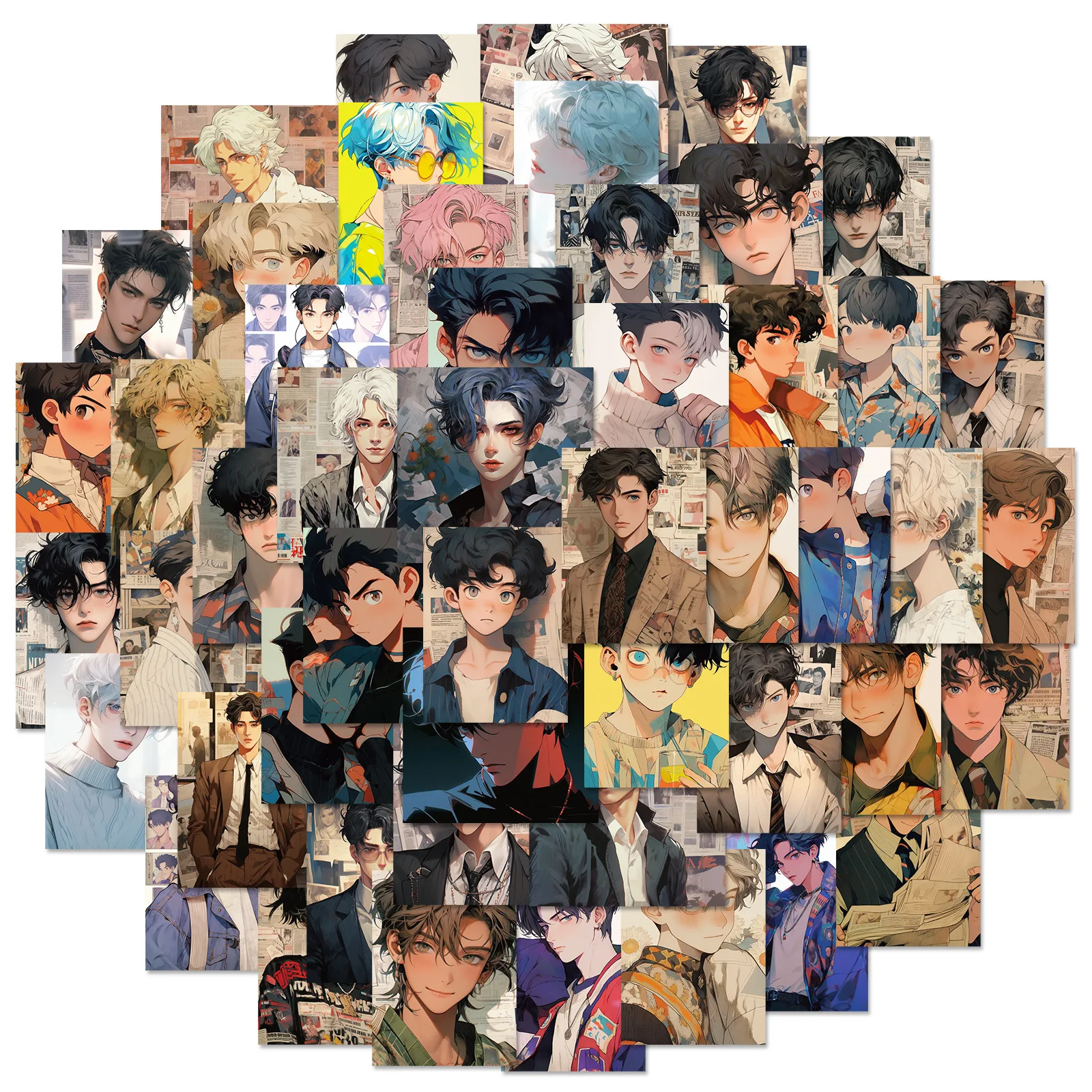 

10/30/50PCS Hong Kong Style Retro Handsome Anime Boy Ins Style Personalized Graffiti Stickers DIY Phone Case Water Cup Decals