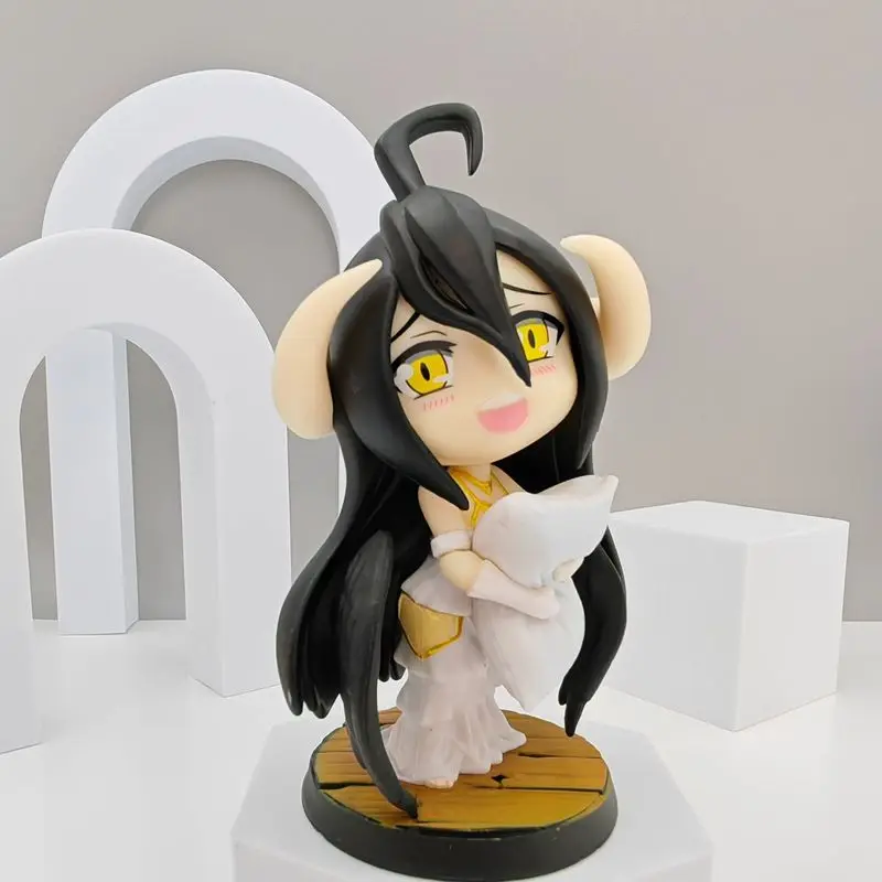 Albedo Overlord Chibi Anime Figure Collectible Model Desktop Decoration Car Ornament For Adult Anime Collection Enthusiasts