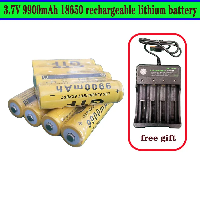 

4-20pcs/Lot 18650 battery 3.7V 9900mAh rechargeable liion battery for Led flashlight Torch batery litio battery