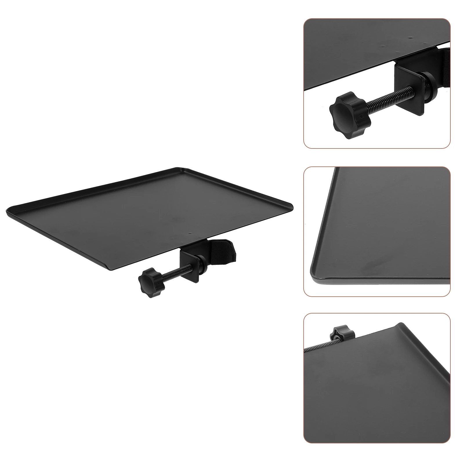 

Sound Card Tray Live Pallet Microphone Stand Shelf Storage Holder Plastic Audio Clamp-on Rack