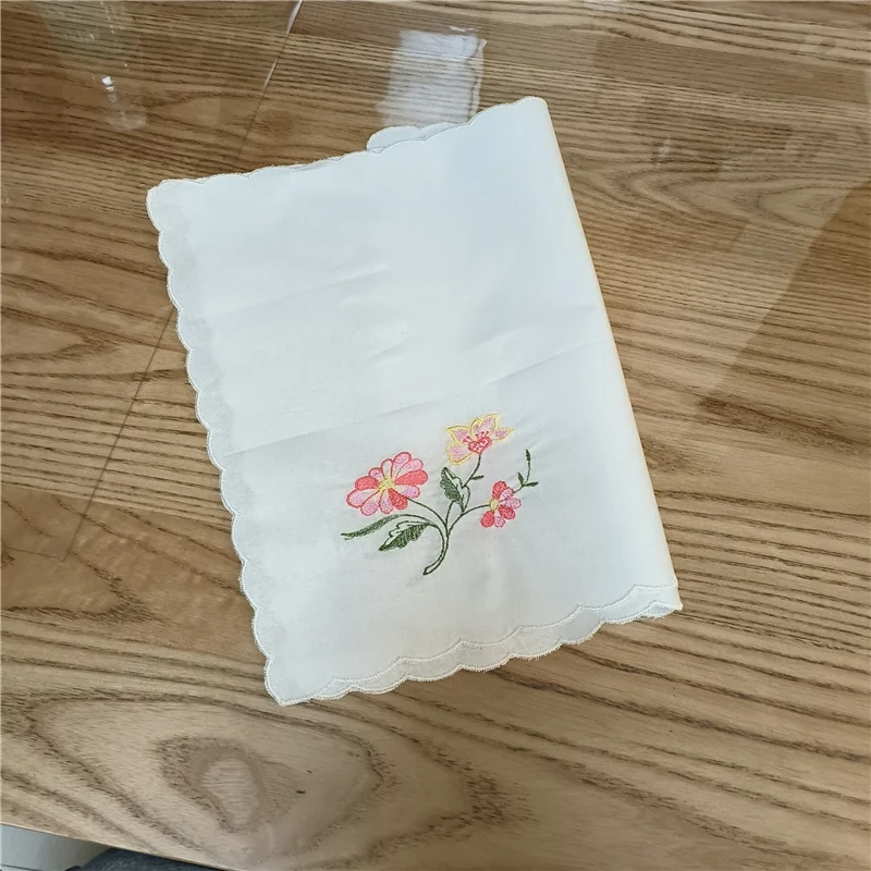 12 قطعة اسم مطرز مخصص/الشعار مناديل قطنية ومناديل
