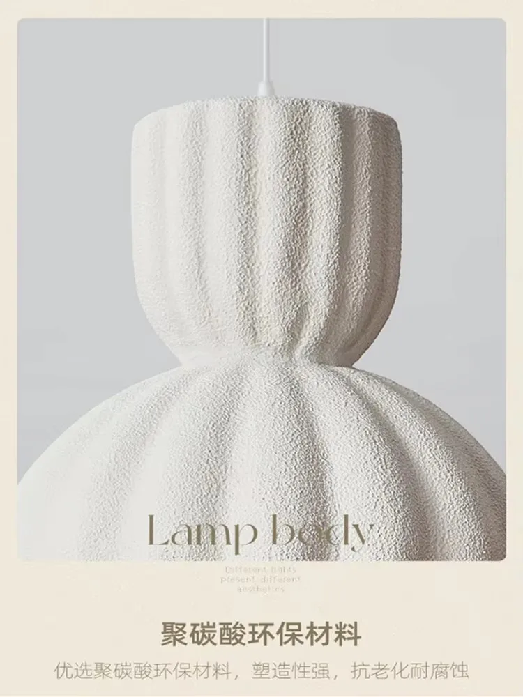 Japanese Wabi Sabi Style Restaurant Pendant Light Creamy Style Designer Round Dining Table Lamp Personalized Lighting Fixtures