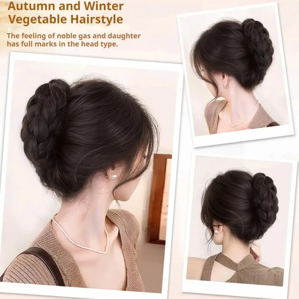 

New Synthetic Hair Bun Claw Clip Natural Fluffy Wig Hair Clip Black Brown Bun Head Wig Women Hair Decor Accessories