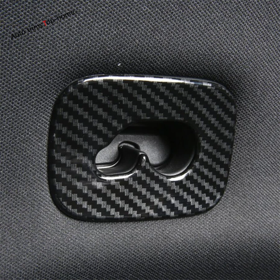 Rear Seat Roof Buckle Hook Decor Frame Cover Trim Carbon Fiber Look Matte Red For Porsche Cayenne 2018 - 2023 Car Accessories