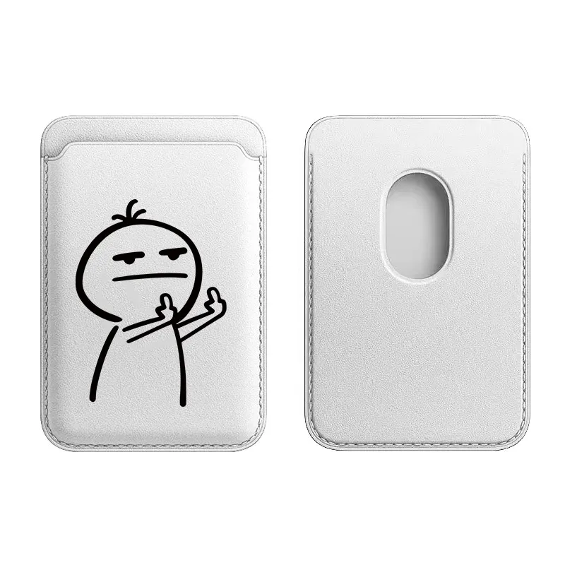 Porte-cartes magnétique amusant à motif de personnage de dessin animé pour portefeuille MagSafe, compatible avec coque iPhone 17 Pro Max et Samsung Galaxy S26 Ultra