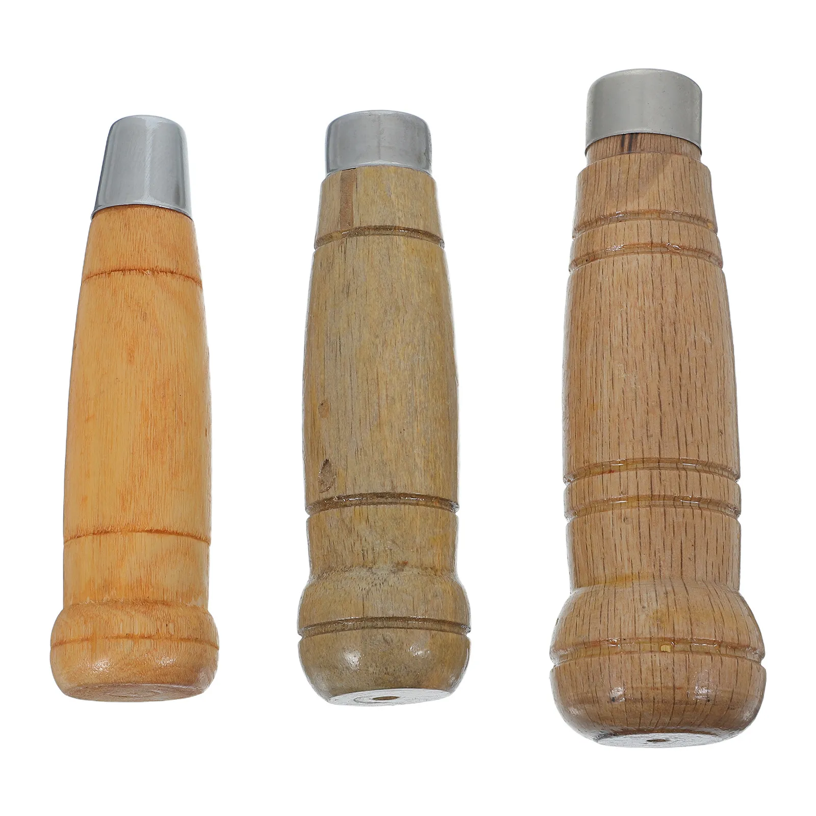 3Pcs Kitchen Knife Handle Natural Solid Wood hand-polished Knife Handle Replacement For Chef Knife Japanese Wood Ergonomic Grips view 3