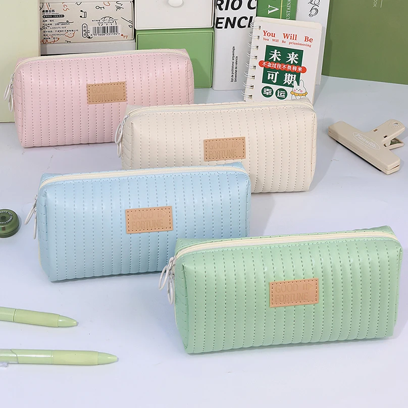 PU Leather Pencil Case School Supplies Pencil Cases Trousse Large Capacity Stationery Estuches Escolares Piornik Pencil Bags