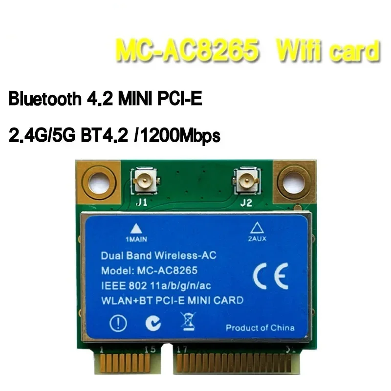 

New Dual Band Wireless-AC 8265 Intel 8265HMW 8265D2W 2.4G/5Ghz 802.11ac 867Mbps BT4.2 8265AC MINI PCI-E WIFI wireless LAN