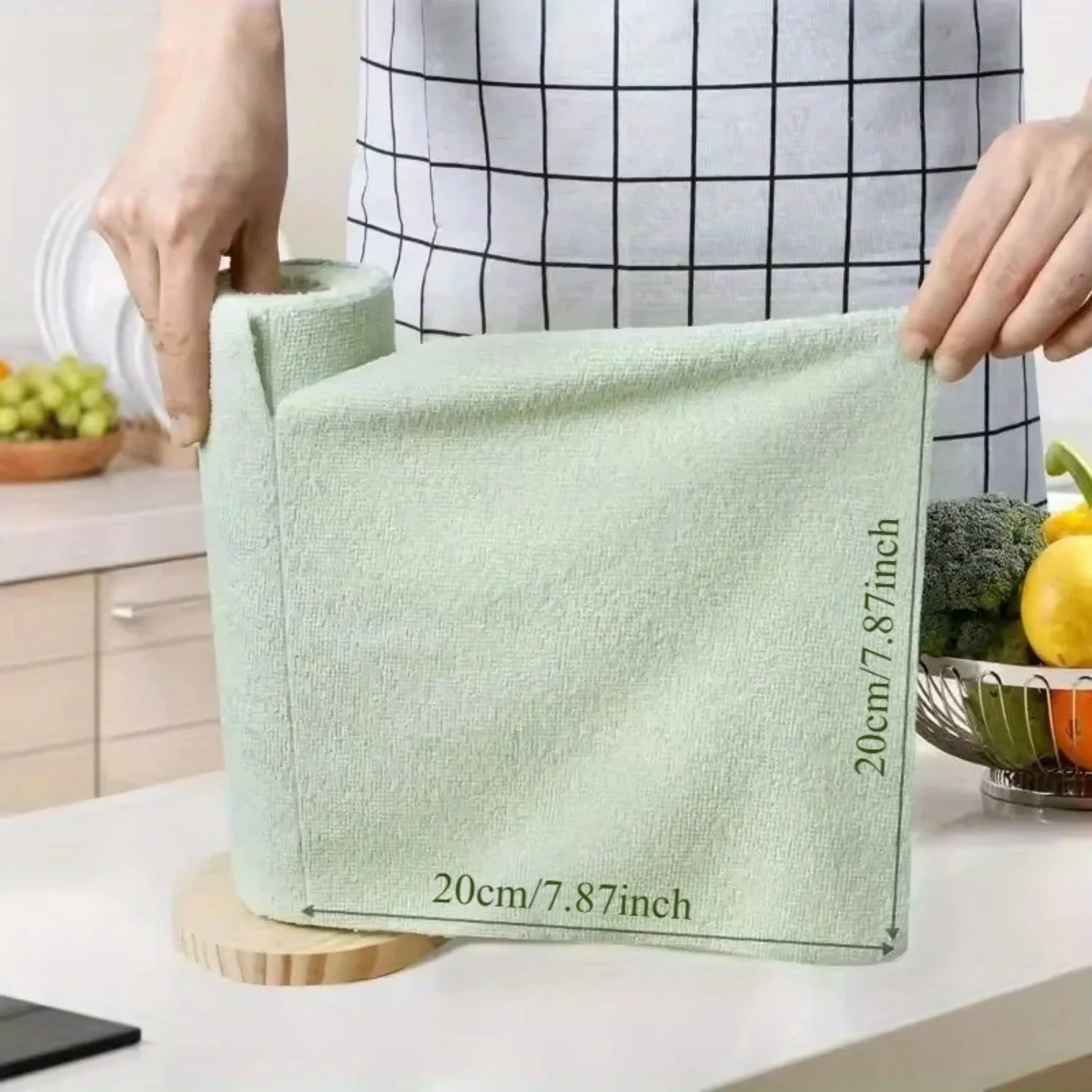 100/20 Sheets/Roll Microfiber Dishcloth Reusable Double Sided Kitchen Cleaning Cloth for Dishes Utensils Kitchen Accessories