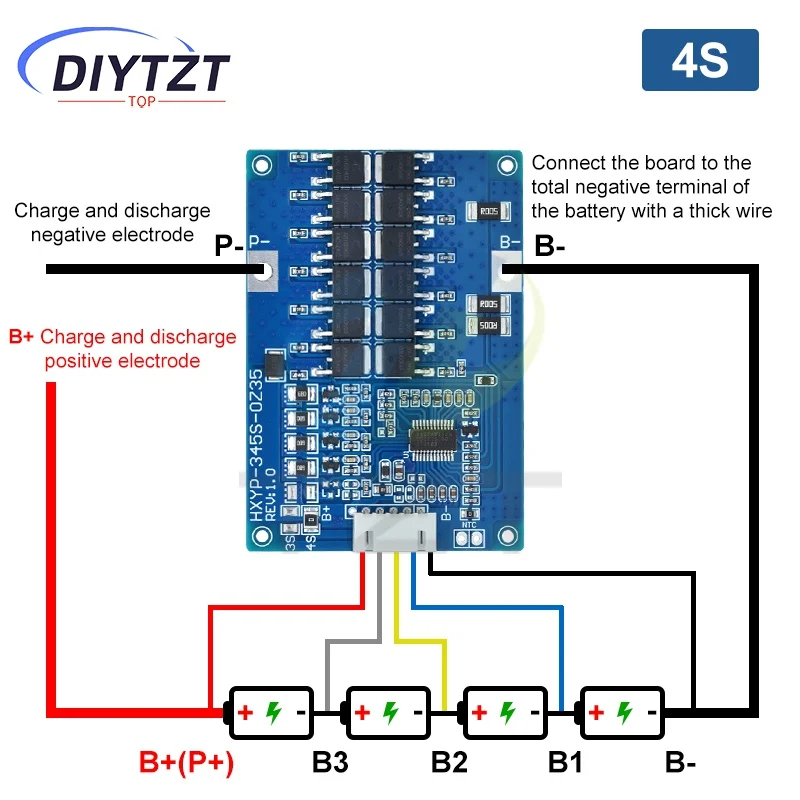 3S 4S 5S 35A 60A 12,6 V 14,8 V 21 V BMS Lithium-Batterie Lade Schutz Bord NTC Widerstände mit Balance Temperatur Control