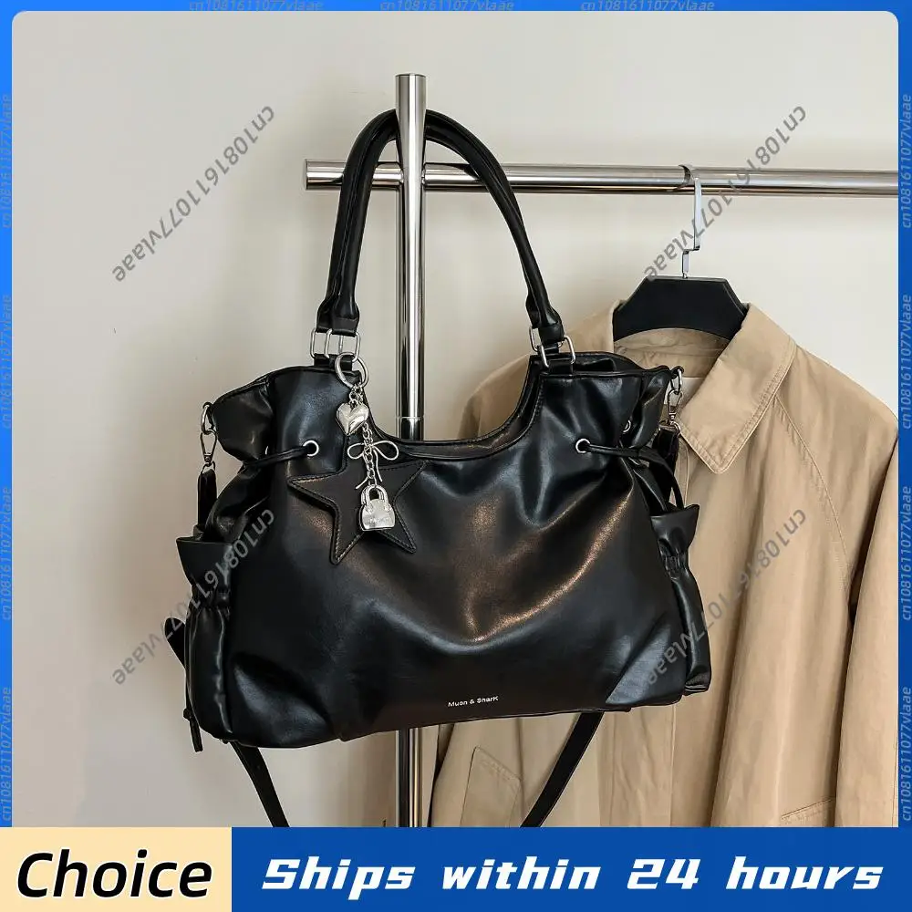 

PU Hobo Shopper Bag Large Capacity Tote Handbag Solid Color Travel Tote Bag Roomy for Business Office Work Travel