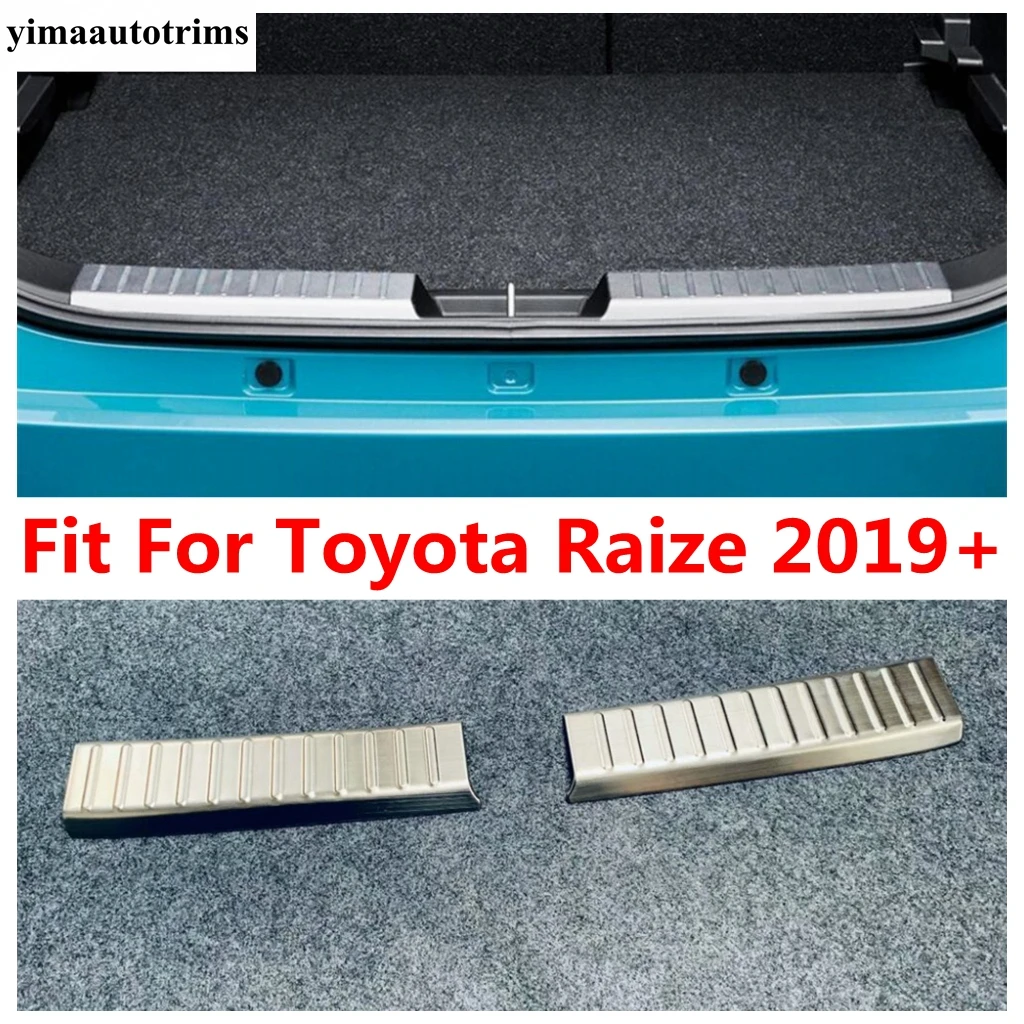 

Rear Trunk Tail Gate Bumper Guard Foot Step Door Sill Plate Protector Cover Trim For Toyota Raize 2019-2021 Accessories Interior