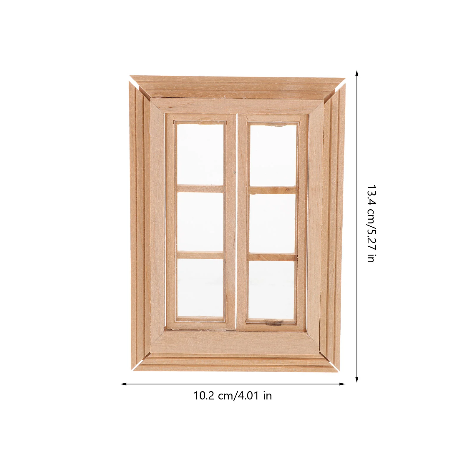 إطار نوافذ صغيرة لبيت الدمى 1:12 أثاث مصغر أداة صغيرة ديكور خشبي مفتوح مزدوج