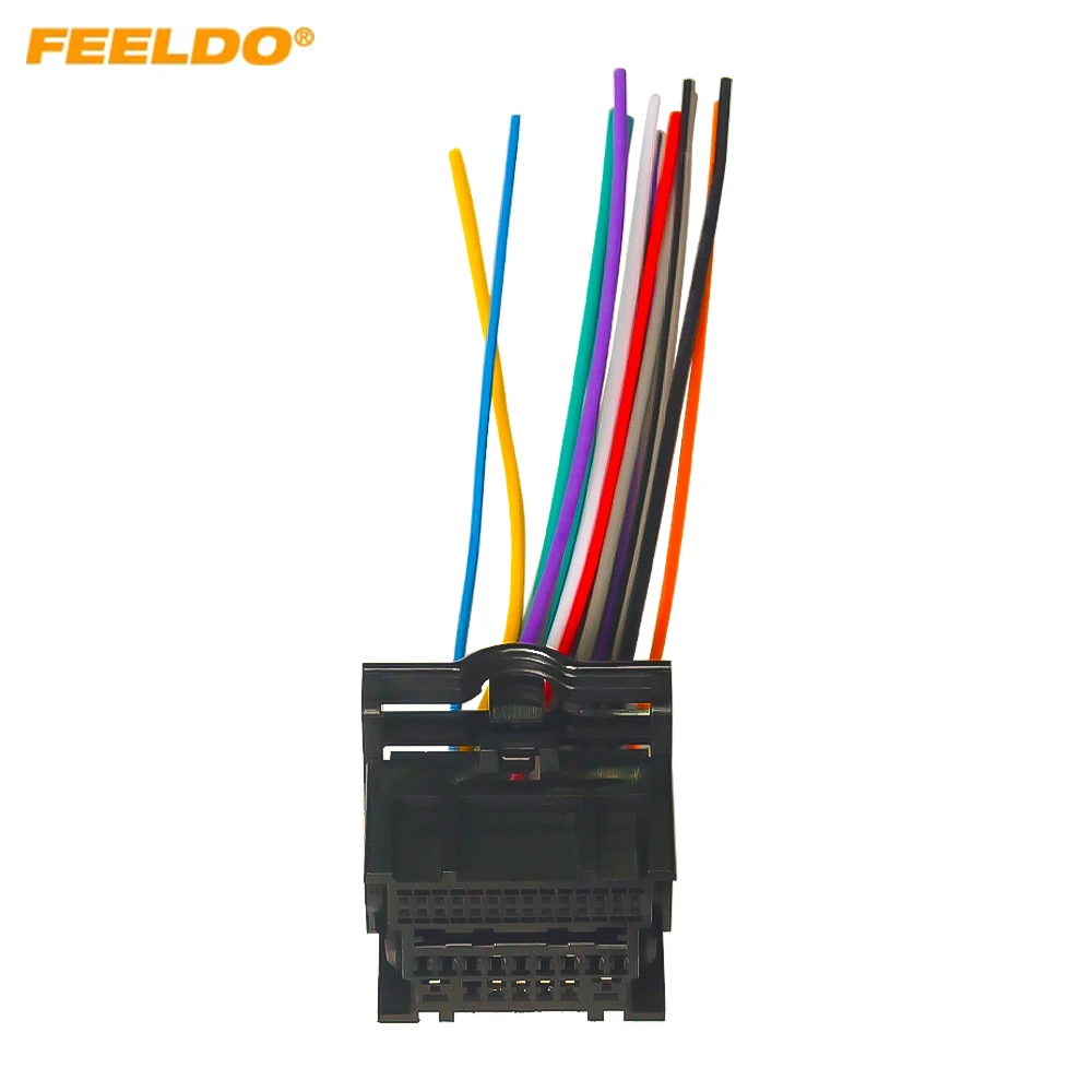 

FEELDO 1Pc Car Stereo Audio Wiring Harness Adapter For Chevrolet Cruze Malibu Aveo ISO Radio CD/DVD Installation Cable