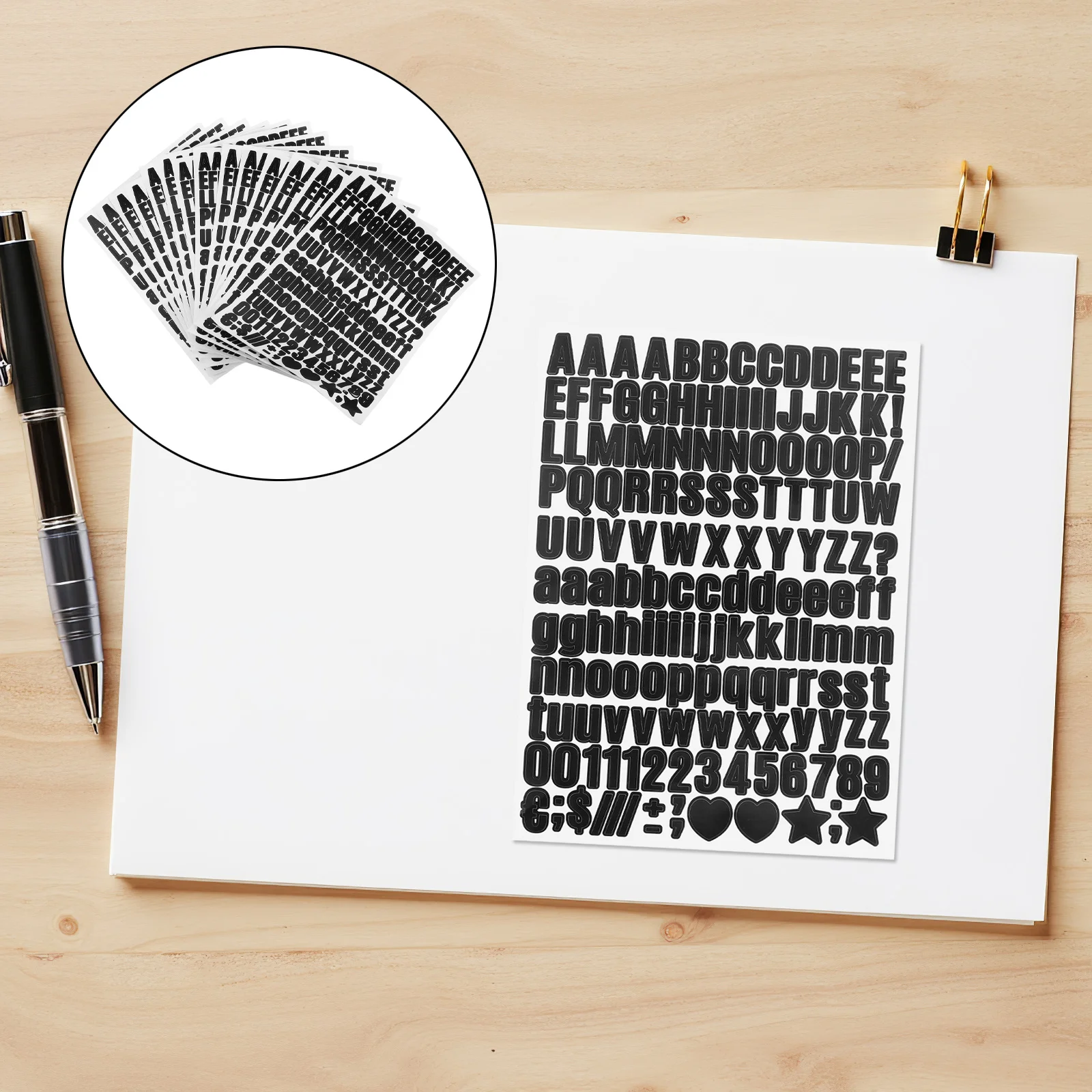 

15 Sheets Vinyl Waterproof Letter Stickers Alphabet Black Self Adhesive Mini Decals for Crafts Scrapbooking Water Bottles