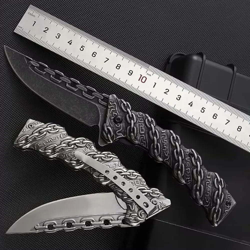 بقاء أضعاف سكين الفاكهة فائدة EDC جمع ثلاثية الأبعاد Stonewash سكين للفرد جيب EDC أدوات في الهواء الطلق سكّين متعدّد الاستخدامات هدية للرجل #3