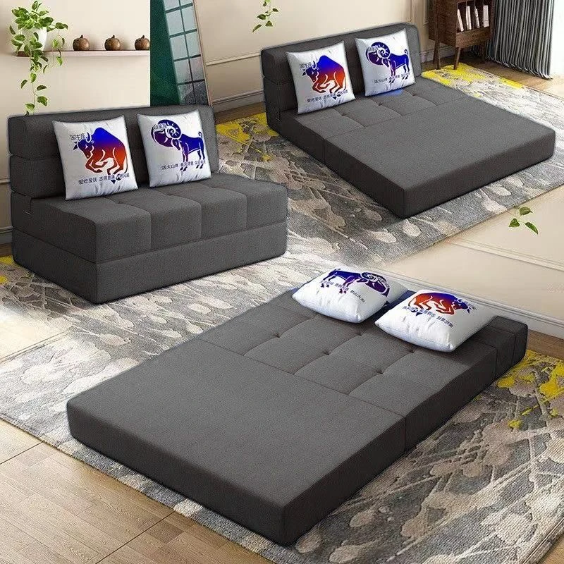Living Room Furniture Sponge Compressed Sofa Personal Double Triple Seat Sofa Sit Lie Sleep Sponge Sofa Home Comfortable