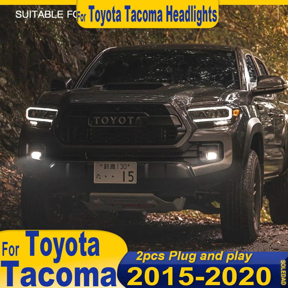 Car HeadLamps For Toyota Tacoma Headlights 2015 2016 2017 2018 2019 2020 LED DRL Running Highlight Turn Signal LED Assembly