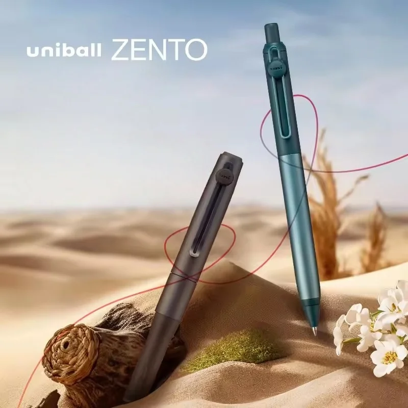 New Japan uniball  Zento Gel Pen Low Center Gravity Half Metal Rod Press-Type 0.5mm Black Smooth Writing Refillable Stationery