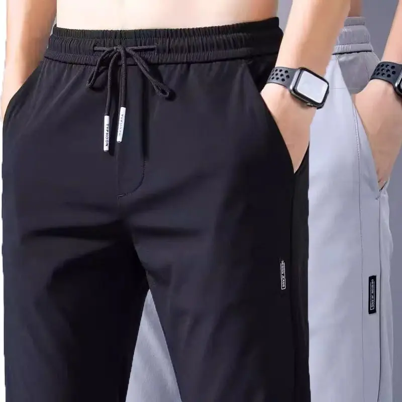 

Ice Silk Work Trousers for Men Casual Loose Wear Resistant Dirt Proof Youthful Sle Breathable Comfortable Straight Leg Pants